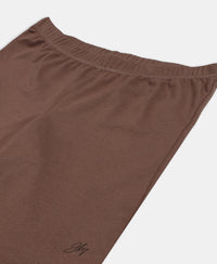 Girl's Super Combed Cotton Elastane Stretch Shorties with Ultrasoft Waistband - Deep Taupe (Pack of 2)