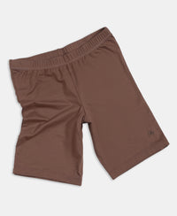 Girl's Super Combed Cotton Elastane Stretch Shorties with Ultrasoft Waistband - Deep Taupe (Pack of 2)