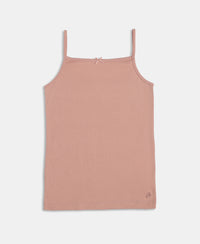 Super Combed Cotton Rib Fabric Camisole with Regular Straps - Misty Rose