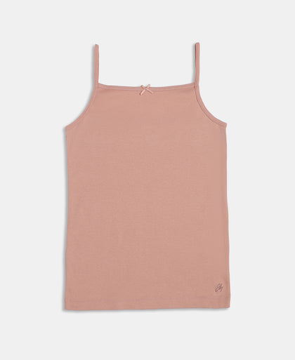 Super Combed Cotton Rib Fabric Camisole with Regular Straps - Misty Rose