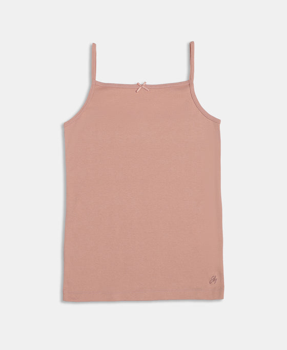 Super Combed Cotton Rib Fabric Camisole with Regular Straps - Misty Rose