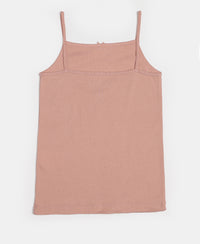 Super Combed Cotton Rib Fabric Camisole with Regular Straps - Misty Rose