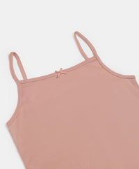 Super Combed Cotton Rib Fabric Camisole with Regular Straps - Misty Rose