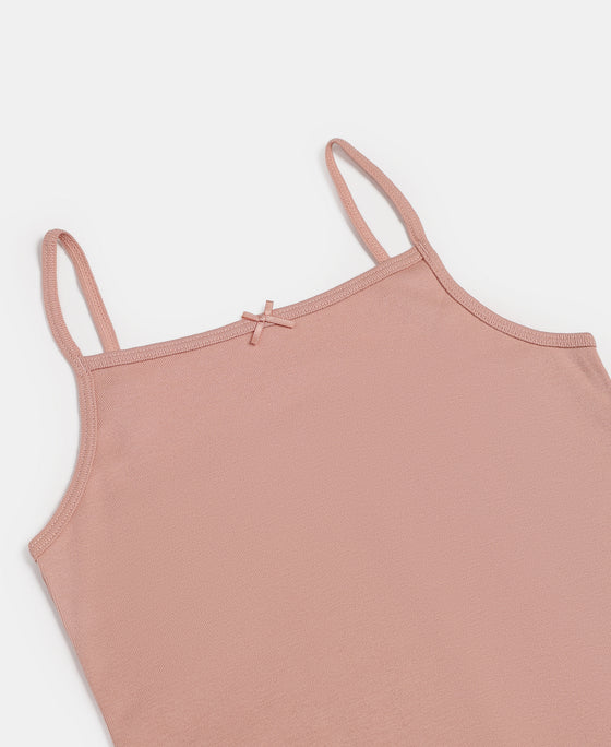 Super Combed Cotton Rib Fabric Camisole with Regular Straps - Misty Rose