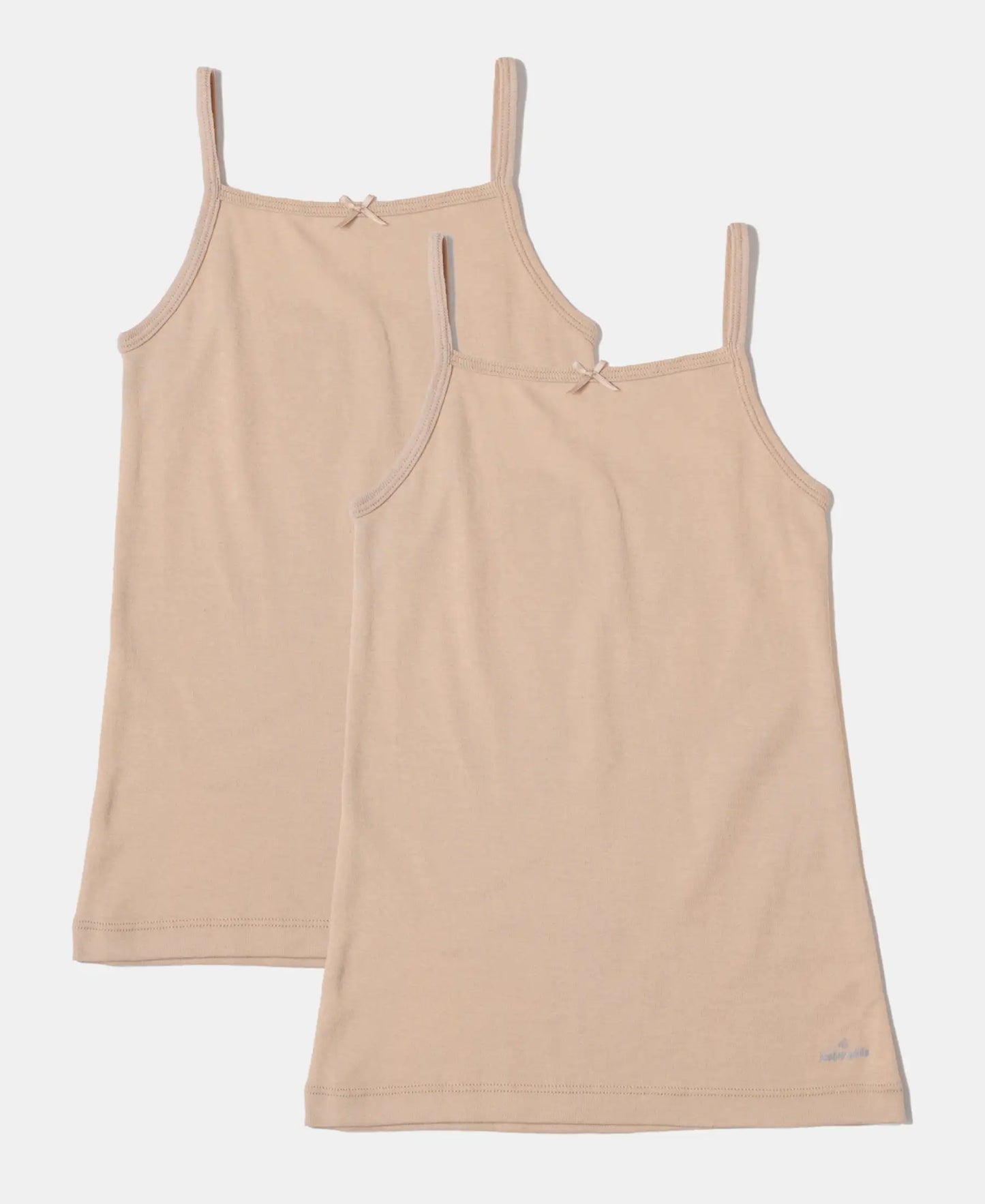Super Combed Cotton Rib Fabric Camisole with Regular Straps - Skin (Pack of 2)
