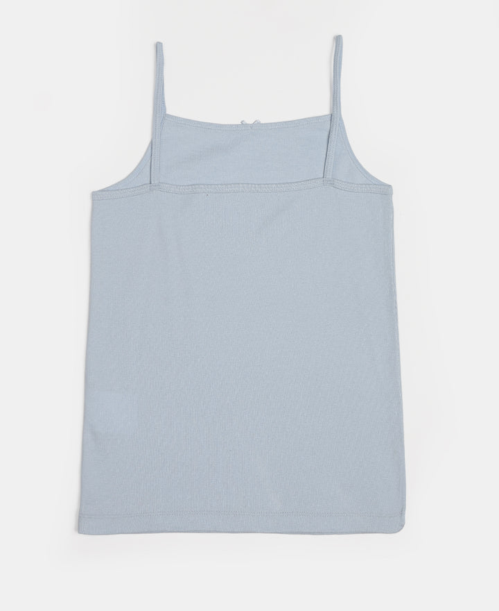 Super Combed Cotton Rib Fabric Camisole with Regular Straps - Sky Way