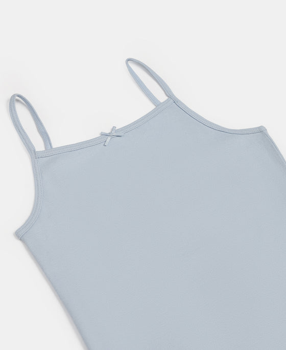 Super Combed Cotton Rib Fabric Camisole with Regular Straps - Sky Way