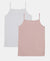 Super Combed Cotton Rib Fabric Camisole with Regular Straps - White & Potpourri (Pack of 2)