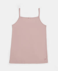 Super Combed Cotton Rib Fabric Camisole with Regular Straps - White & Potpourri (Pack of 2)