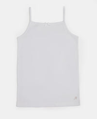 Super Combed Cotton Rib Fabric Camisole with Regular Straps - White & Potpourri (Pack of 2)