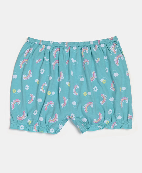 Super Combed Cotton Printed Bloomers with Ultrasoft Waistband - Aqua Sky & Fairy Tail (Pack of 2)