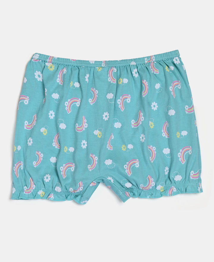 Super Combed Cotton Printed Bloomers with Ultrasoft Waistband - Aqua Sky & Fairy Tail (Pack of 2)