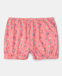Super Combed Cotton Printed Bloomers with Ultrasoft Waistband - Blue Depths & Salmon Rose (Pack of 2)