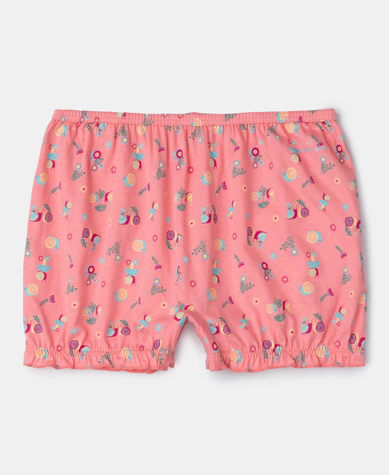 Super Combed Cotton Printed Bloomers with Ultrasoft Waistband - Blue Depths & Salmon Rose (Pack of 2)
