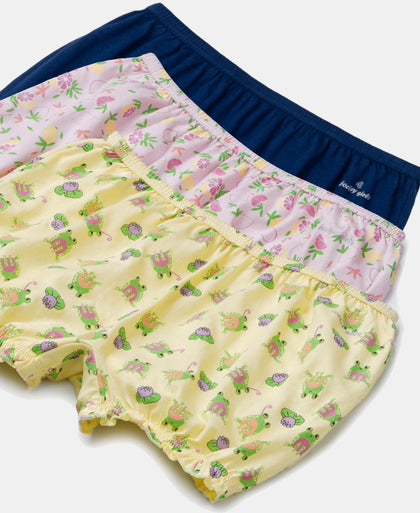 Super Combed Cotton Bloomers with Ultrasoft Waistband - Fairy Tale, Blue Depths & Lemon Meringue (Pack of 3)