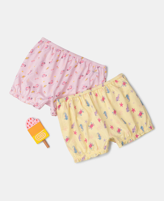 Super Combed Cotton Printed Bloomers with Ultrasoft Waistband - Fairy Tale & Lemon Meringue (Pack of 2)