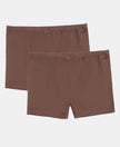 Super Combed Cotton Elastane Stretch Shorties with Ultrasoft Waistband - Deep Taupe (Pack of 2)