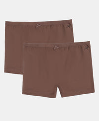 Super Combed Cotton Elastane Stretch Shorties with Ultrasoft Waistband - Deep Taupe (Pack of 2)