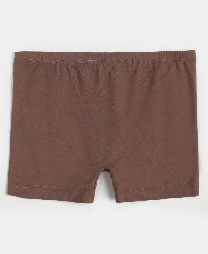 Super Combed Cotton Elastane Stretch Shorties with Ultrasoft Waistband - Deep Taupe (Pack of 2)
