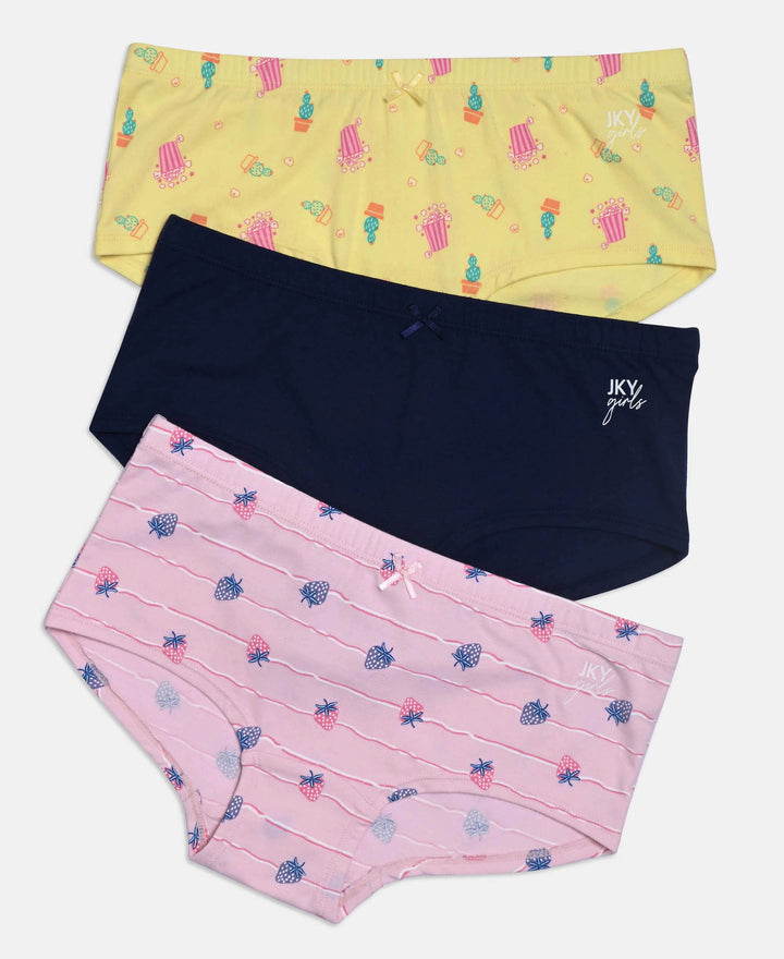 Super Combed Cotton Printed Panty with Ultrasoft Waistband - Assorted (Pack of 3)