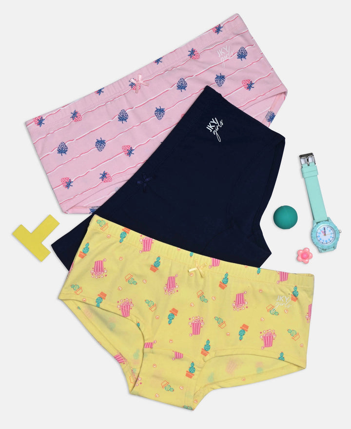 Super Combed Cotton Printed Panty with Ultrasoft Waistband - Assorted (Pack of 3)