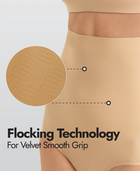 High Waist Microfiber Elastane Stretch Bonded Seamfree Bikini Shapewear - Skin