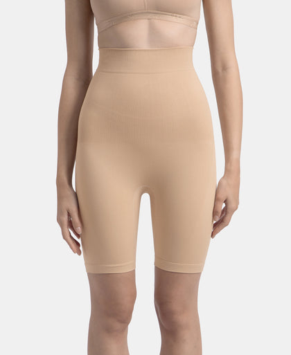 High Waist Microfiber Elastane Stretch Seamfree Shorts Shapewear - Skin