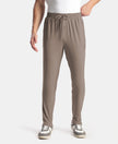 Soft Touch Microfiber Elastane Stretch Trackpant with Side Pockets and StayFresh Treatment - Dark Khaki
