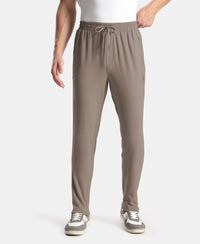 Soft Touch Microfiber Elastane Stretch Trackpant with Side Pockets and StayFresh Treatment - Dark Khaki