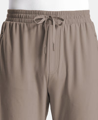 Soft Touch Microfiber Elastane Stretch Trackpant with Side Pockets and StayFresh Treatment - Dark Khaki
