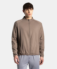 Soft Touch Microfiber Elastane Stretch Jacket with Thumbhole Styling - Dark Khaki