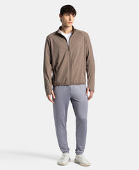 Soft Touch Microfiber Elastane Stretch Jacket with Thumbhole Styling - Dark Khaki