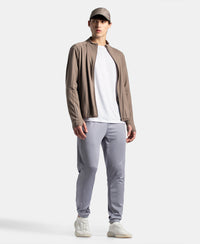 Soft Touch Microfiber Elastane Stretch Jacket with Thumbhole Styling - Dark Khaki