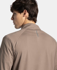 Soft Touch Microfiber Elastane Stretch Jacket with Thumbhole Styling - Dark Khaki