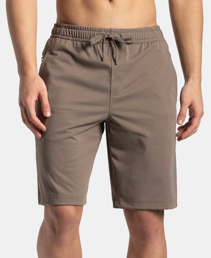 Super Combed Cotton Rich Shorts with StayFresh Treatment - Dark Khaki