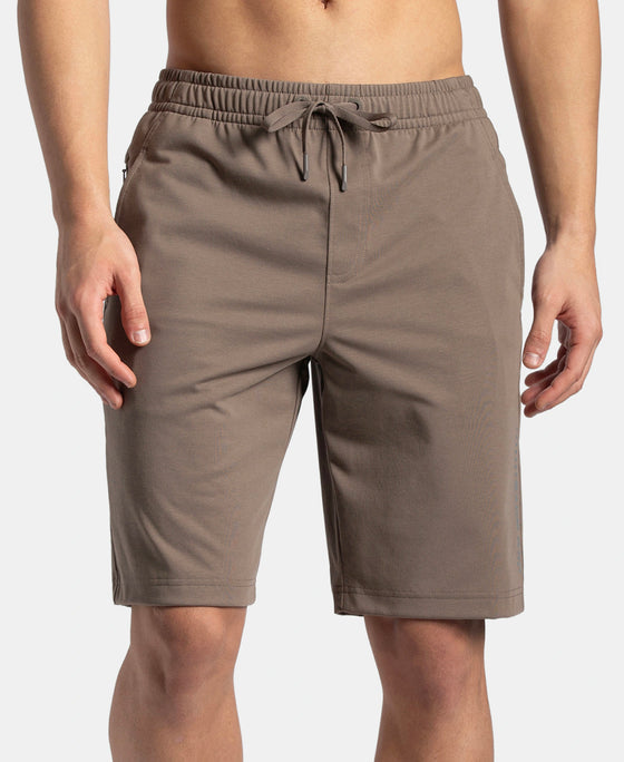 Super Combed Cotton Rich Shorts with StayFresh Treatment - Dark Khaki