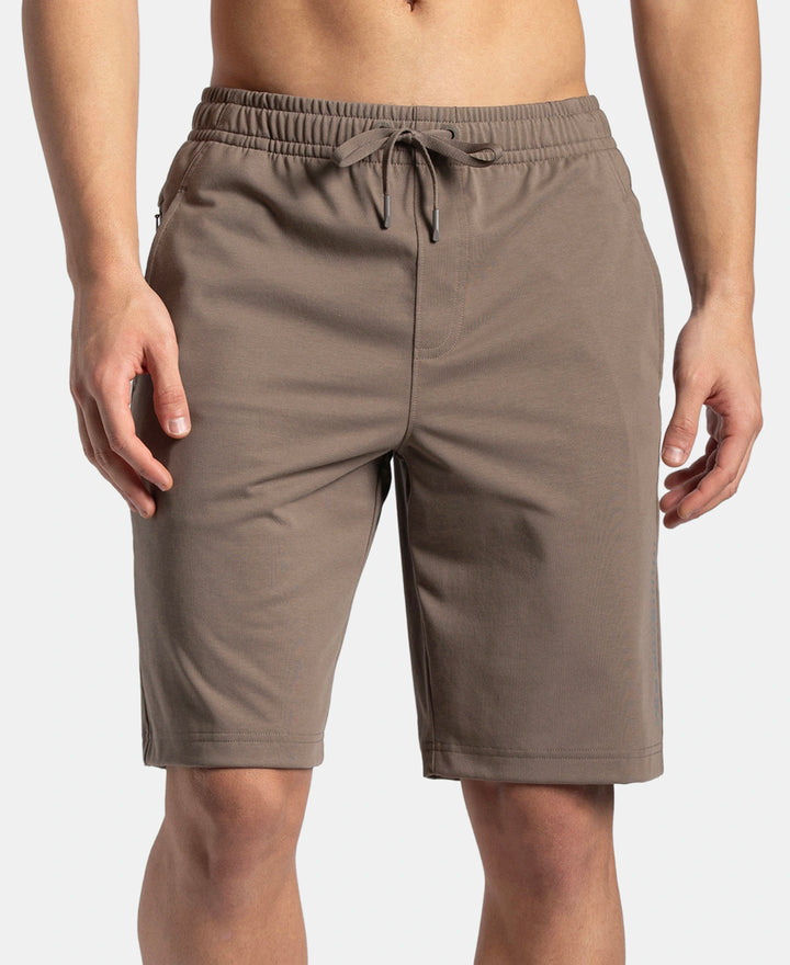 Super Combed Cotton Rich Shorts with StayFresh Treatment - Dark Khaki
