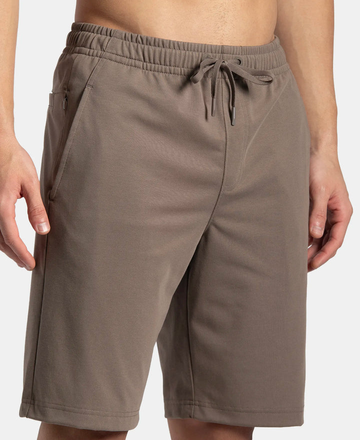 Super Combed Cotton Rich Shorts with StayFresh Treatment - Dark Khaki