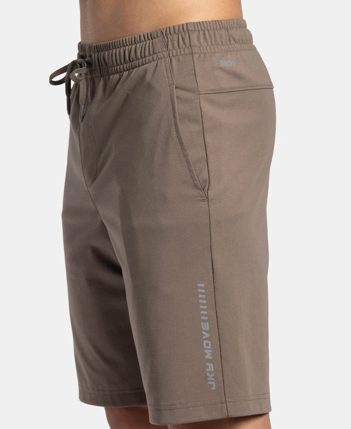 Super Combed Cotton Rich Shorts with StayFresh Treatment - Dark Khaki