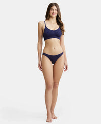 Pack of 2 Super Combed Cotton Elastane Stretch Low Waist Bikini With Concealed Waistband and StayFresh Treatment - Beet Red & Classic Navy