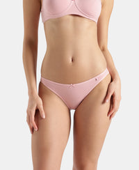 Super Combed Cotton Elastane Stretch Low Waist Bikini With Concealed Waistband and StayFresh Treatment - Crush N Blush