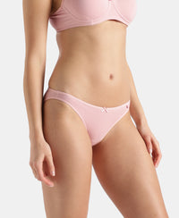 Super Combed Cotton Elastane Stretch Low Waist Bikini With Concealed Waistband and StayFresh Treatment - Crush N Blush