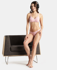 Super Combed Cotton Elastane Stretch Low Waist Bikini With Concealed Waistband and StayFresh Treatment - Crush N Blush