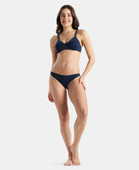 Super Combed Cotton Elastane Stretch Low Waist Bikini With Concealed Waistband and StayFresh Treatment - Pageant Blue