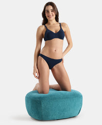 Super Combed Cotton Elastane Stretch Low Waist Bikini With Concealed Waistband and StayFresh Treatment - Pageant Blue