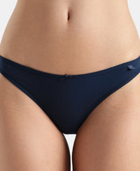 Super Combed Cotton Elastane Stretch Low Waist Bikini With Concealed Waistband and StayFresh Treatment - Pageant Blue