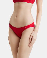 Pack of 2 Super Combed Cotton Elastane Stretch Low Waist Bikini With Concealed Waistband and StayFresh Treatment - Beet Red & Sangria Red