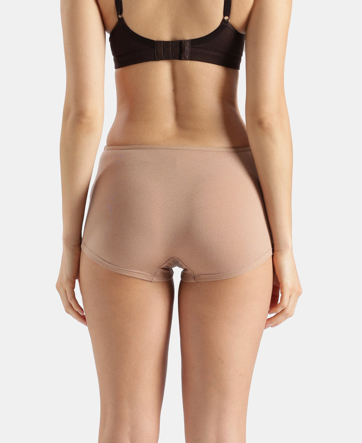 High Coverage Super Combed Cotton Elastane Stretch Boy Leg With Concealed Waistband and StayFresh Treatment - Almondine