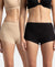 High Coverage Super Combed Cotton Elastane Stretch Boy Leg With Concealed Waistband and StayFresh Treatment - Black & Light Skin (Pack of 2)