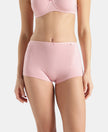High Coverage Super Combed Cotton Elastane Stretch Boy Leg With Concealed Waistband and StayFresh Treatment - Crush N Blush